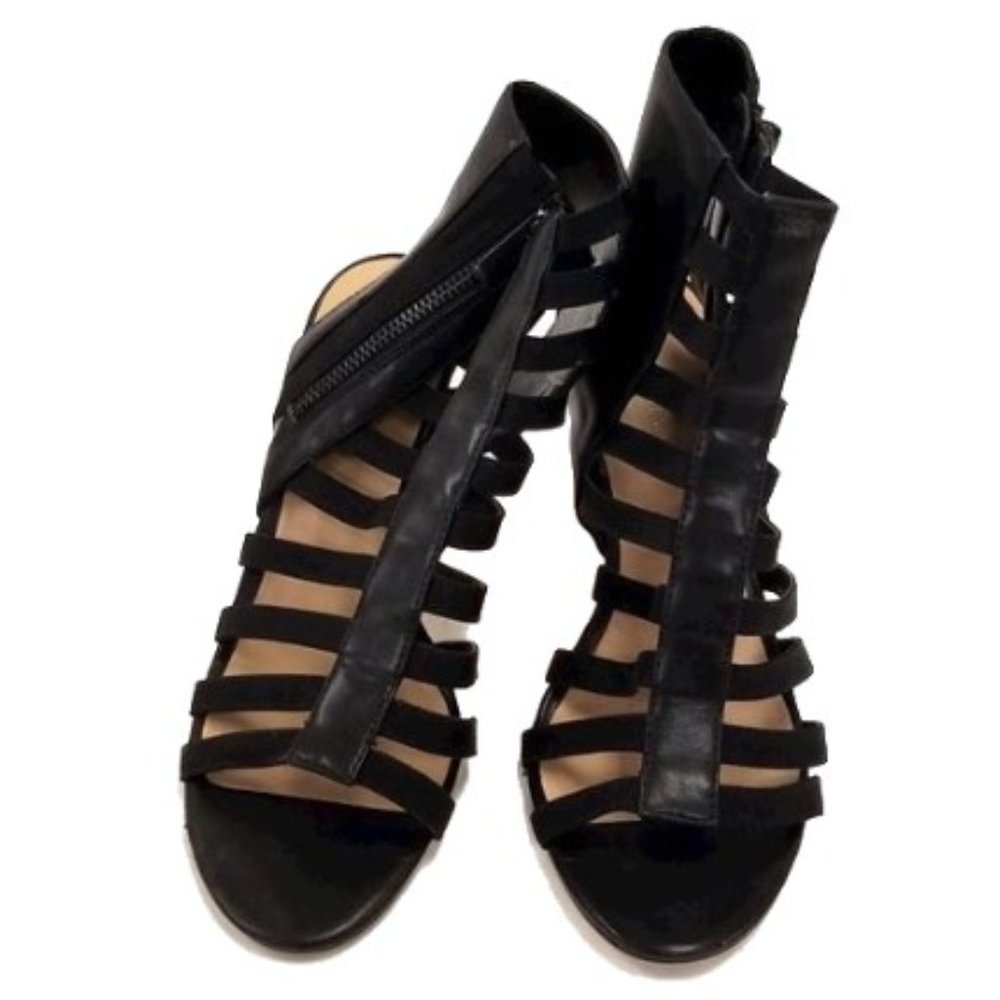 Black Saks Fifth Ave 'Deanna' Caged Sandals - 7 - Picture 5 of 16